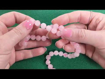 Pink Rose Quartz Beads Plain Round 8mm Strand Of 45+