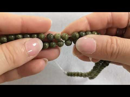 Green Lizardite Beads Plain Round 6mm Strand Of 59+