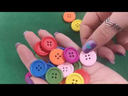 Wood Buttons Mixed-Colour Round 20mm 4-Hole Pack Of 30
