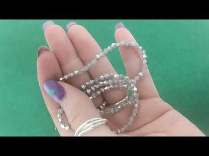 Silver/Clear Czech Crystal Beads Faceted Bicone 3mm Strand Of 120+
