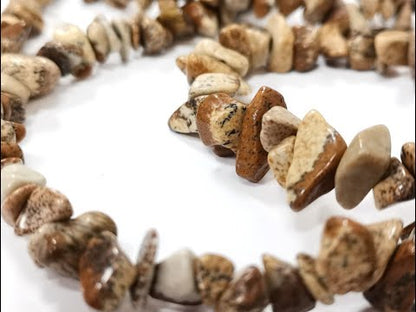 Pale Beige Picture Jasper Beads Chip 5-8mm Long Strand Of 240+