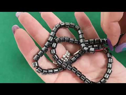 Grey Hematite (Non Magnetic) Beads Drum 6mm Strand Of 69+