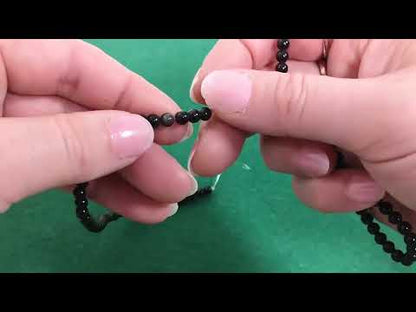 Black Obsidian Beads Plain Round 4mm Strand Of 90+