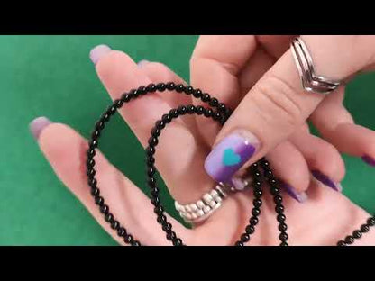 Black Onyx Beads Plain Round 3mm Strand Of 125+