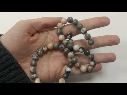Brown/Pink Zebra Jasper Beads Plain Round 8mm Strand Of 45+