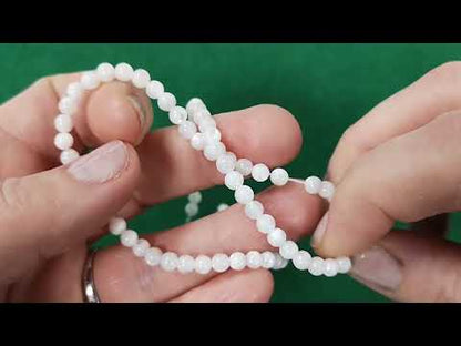 White Mother Of Pearl Beads Plain Round 4mm Strand Of 90+