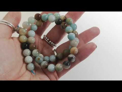 Multicolour Amazonite Beads Plain Round 8mm Strand Of 45+