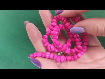 Bright Pink Magnesite Beads Chip 6-12mm Strand Of 85+