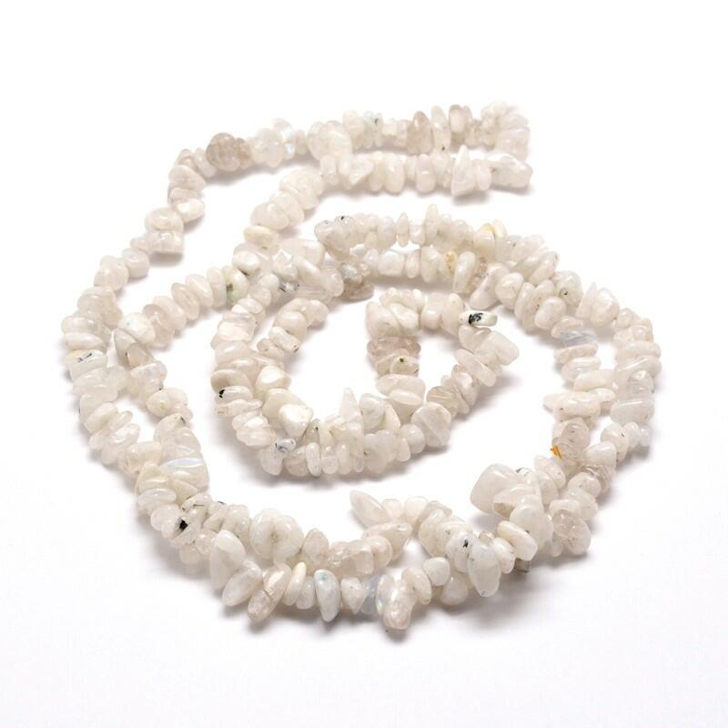 Pale Grey/Cream Moonstone Beads Chip 5-8mm Long Strand Of 300+-0
