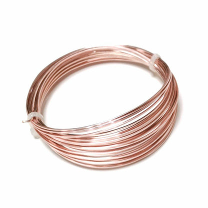 Copper Craft Wire Rose Gold Enamelled Square 6M Coil 0.8mm Thick-0