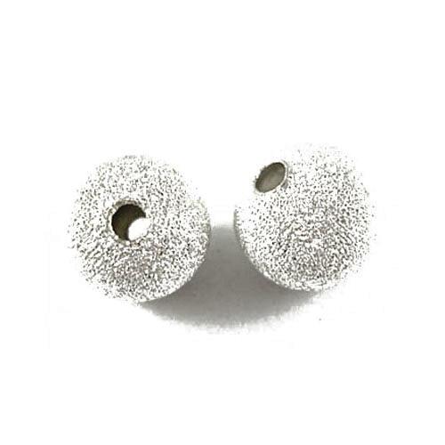 Silver Brass Beads Round Spacer 8mm Stardust Pack Of 50-0