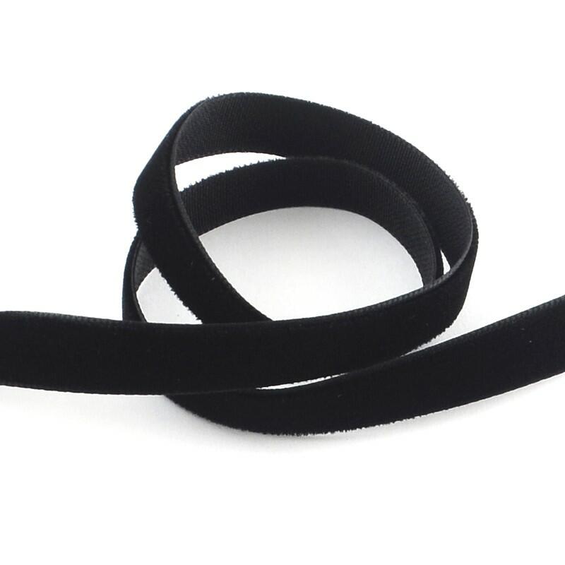 Velvet Ribbon Black 4M Continuous Length 10mm Wide-0