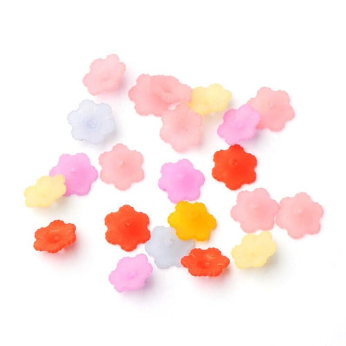Mixed-Colour Lucite Beads Flower 4.5x11mm Pack Of 100+-0