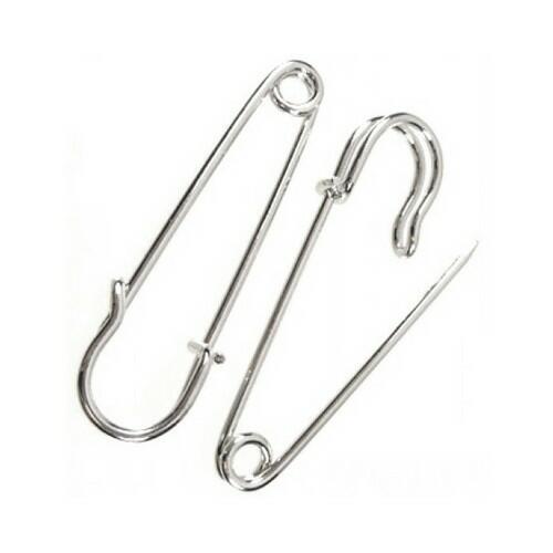 A pack of 10 iron kilt pins, antique silver in colour, 50mm in size