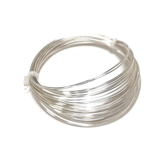 A 6 metre length of copper craft wire, silver 925 plated, 0.8m metre length of thick, supplied on a coil