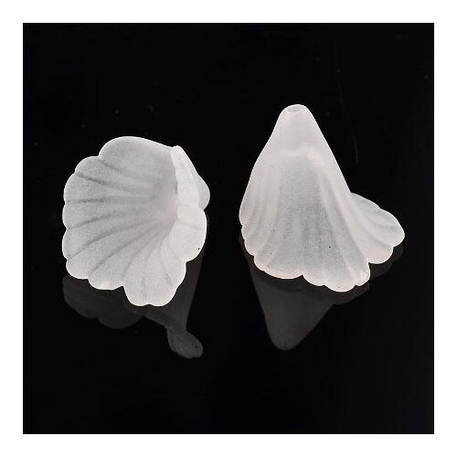 White Lucite Beads Flower 20mm Pack Of 20-0