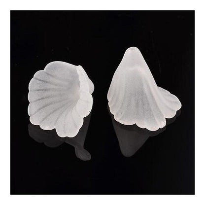 White Lucite Beads Flower 20mm Pack Of 20-0