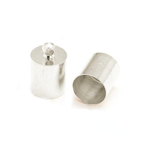 Brass End Caps Platinum Barrel 10mm Pack Of 6-0
