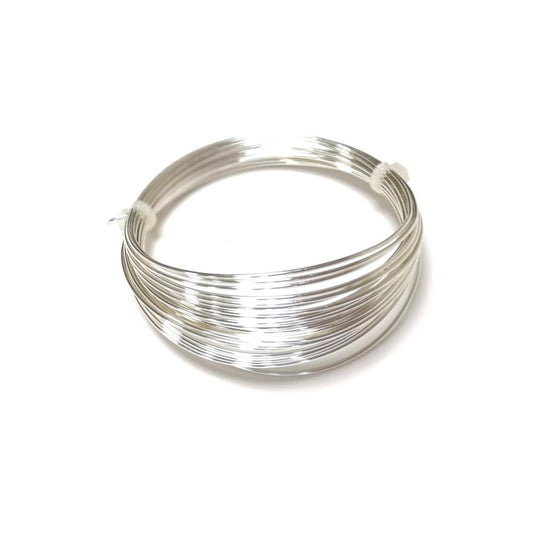 A 4 metre length of copper craft wire, silver 925 plated, 1m metre length of thick, supplied on a coil