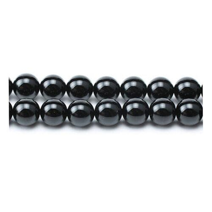 Black Onyx Beads Plain Round 6mm Strand Of 60+-0