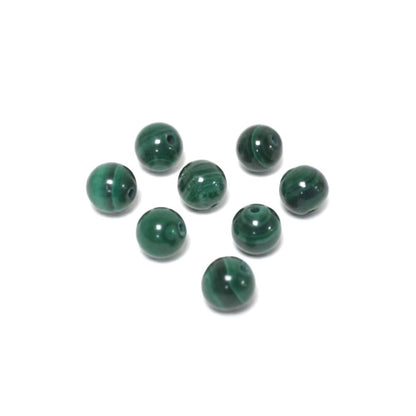 Green Malachite Beads Plain Round 6mm Pack Of 8-0
