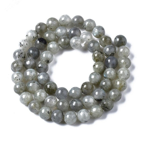 Grey Labradorite Beads Plain Round 6mm Strand Of 57+-0