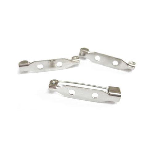 Iron Brooch Backs Silver Rectangle 5x20mm Pack Of 50-0