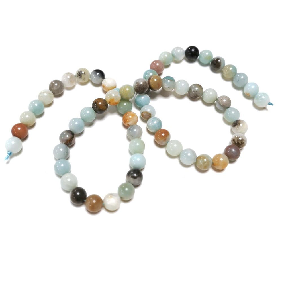 Multicolour Amazonite Gemstone Round Beads 6mm Strand 60+