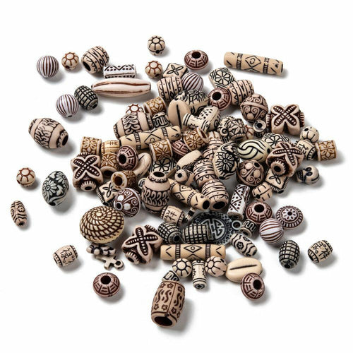 Mixed-Colour Acrylic Beads Mixed Shape 5-45mm Pack Of 30g-0