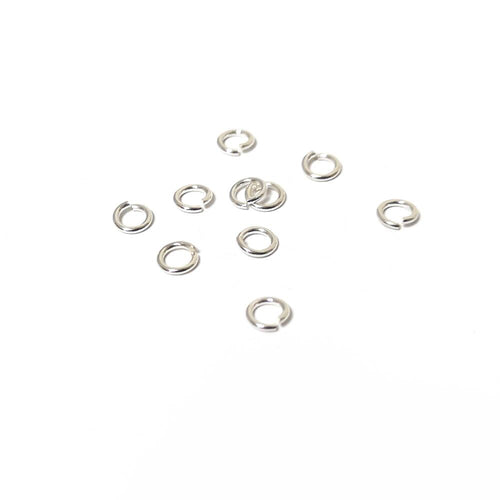925 Sterling Silver Open Jump Rings Bright Silver Round 0.7x4mm Pack Of 10-0