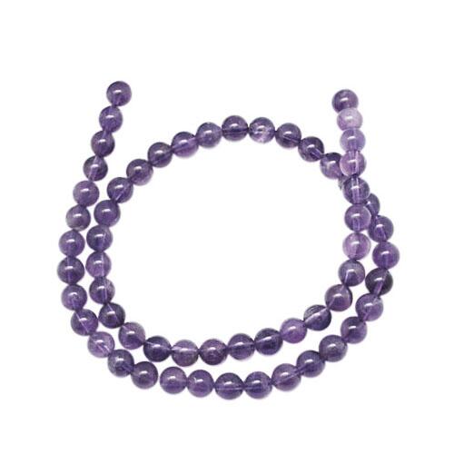 A strand of 90+ amethyst beads, purple in colour, 4mm in size, round shaped