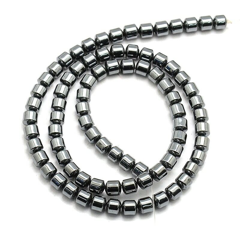 Grey Hematite (Non Magnetic) Beads Drum 6mm Strand Of 69+-0