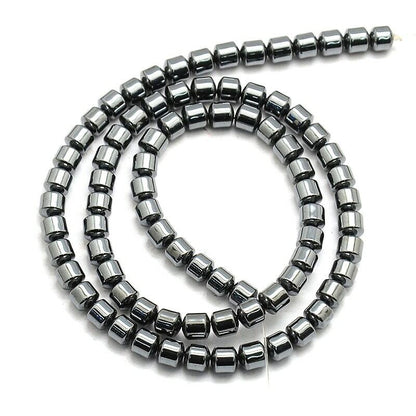 Grey Hematite (Non Magnetic) Beads Drum 6mm Strand Of 69+-0
