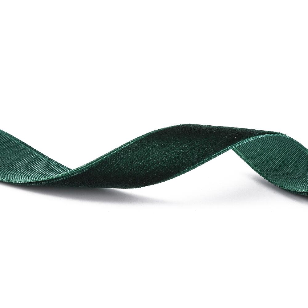 Velvet Ribbon Dark Green 2M Continuous Length 16mm Wide-0