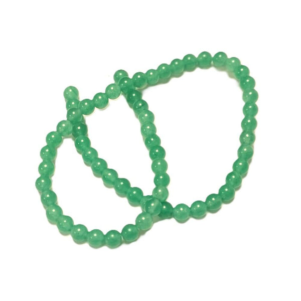 Natural Green Jade Necklace Single Strand Round Beads